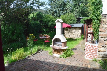 Der Garten mit Grillkamin